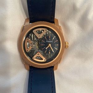 Fossil Watch blue and gold.